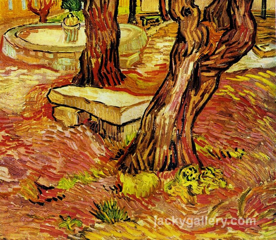 The Stone Bench in the Garden at Saint-Paul Hospital, Van Gogh painting